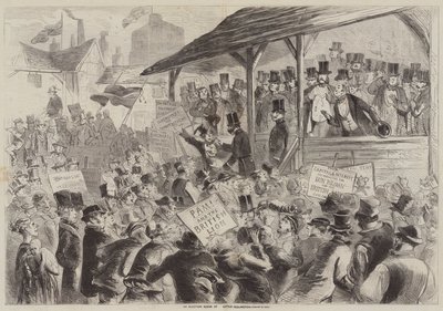 An Election Scene at Little Pedlington by Hablot Knight Browne